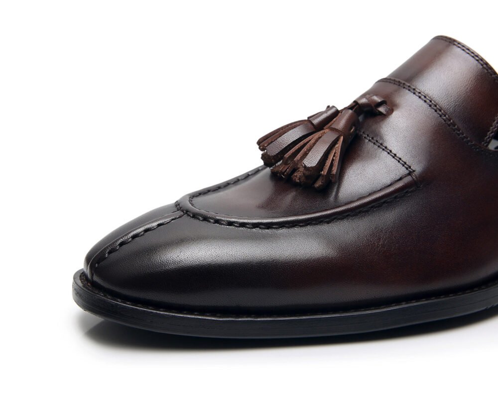 British retro colored handmade genuine leather penny loafers - Image 6