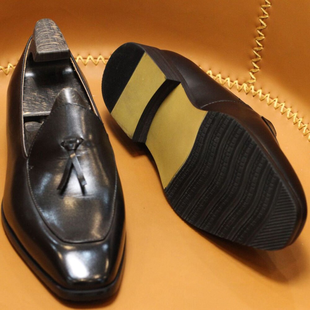 British leather handmade formal business slip-on loafers - Image 3