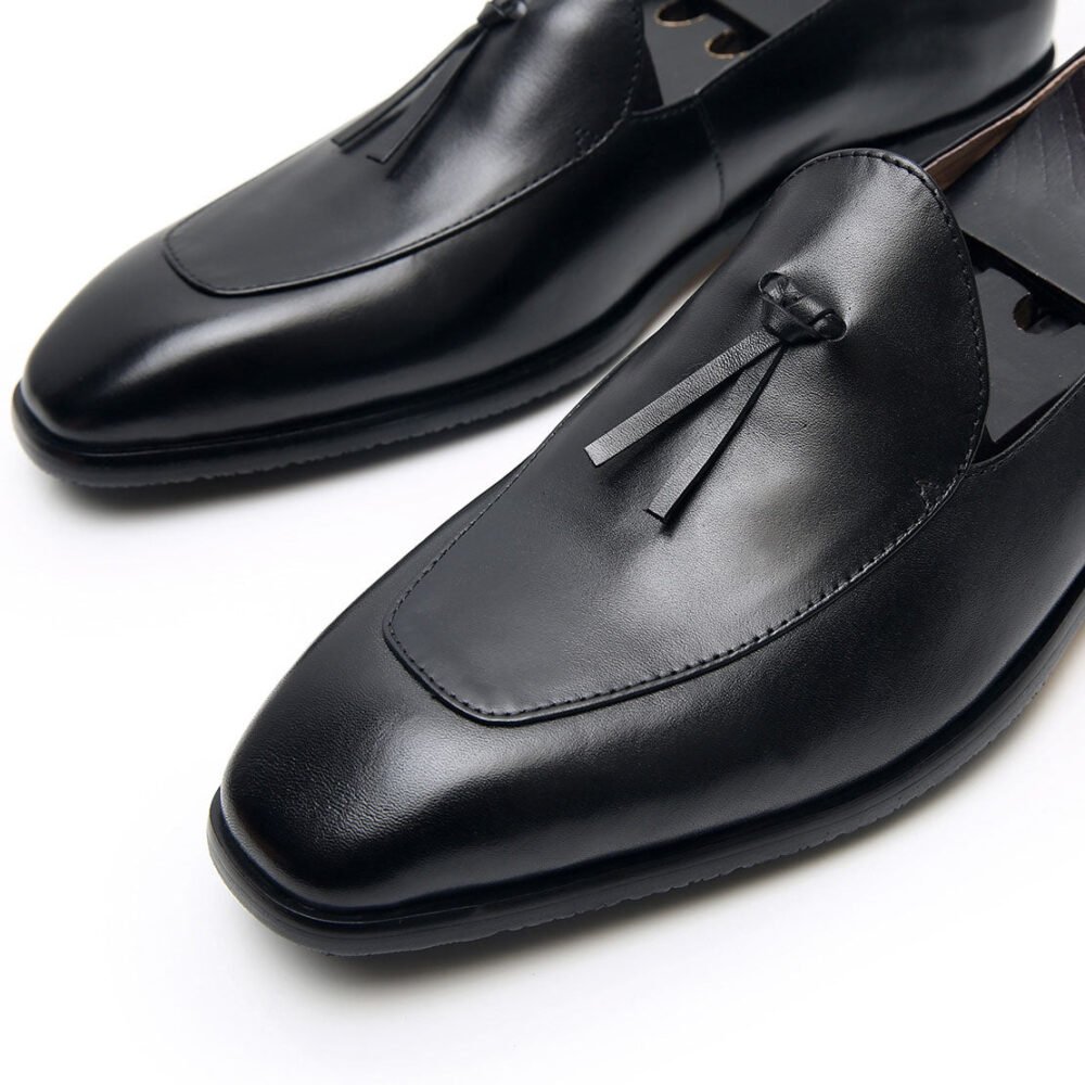 British leather handmade formal business slip-on loafers - Image 7